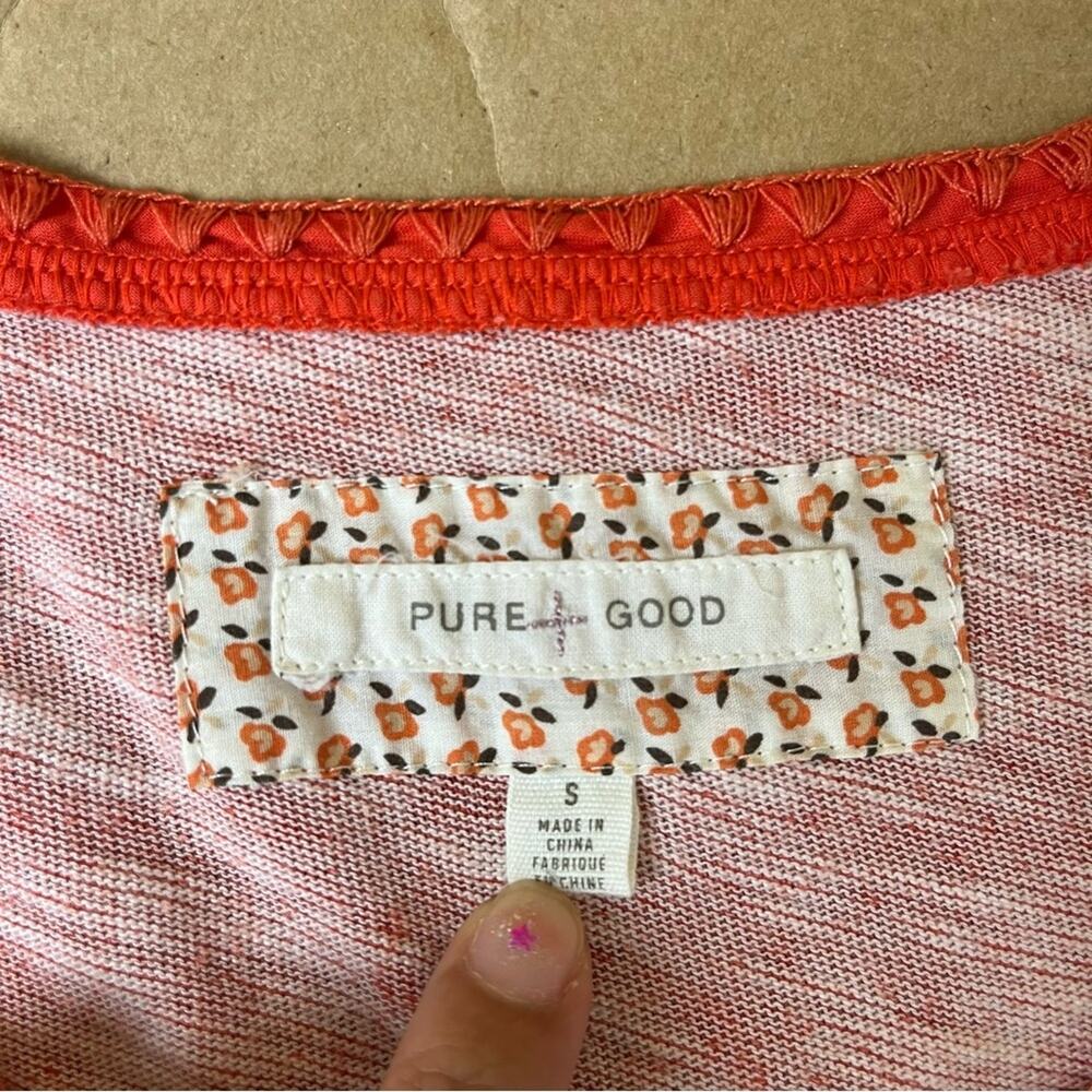 Anthropologie Pure + Good Orange Heather Henley - Picture 6 of 7